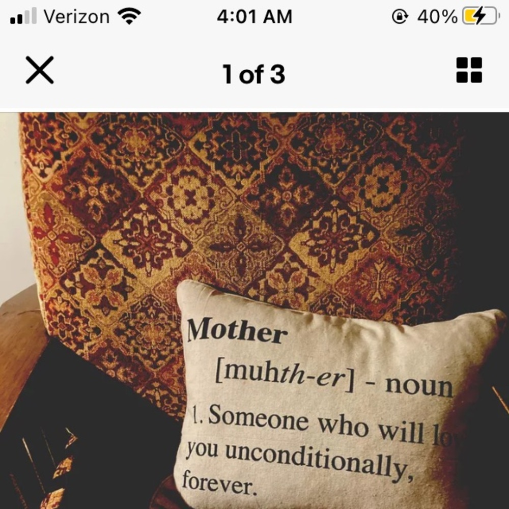Mother: description throw pillow.